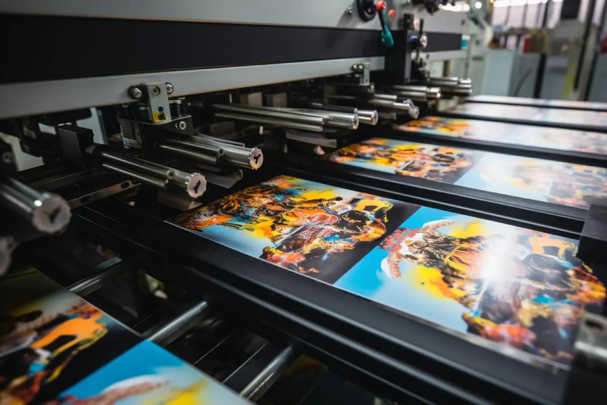 Graphic designer adjusting CMYK color profiles for digital textile printing