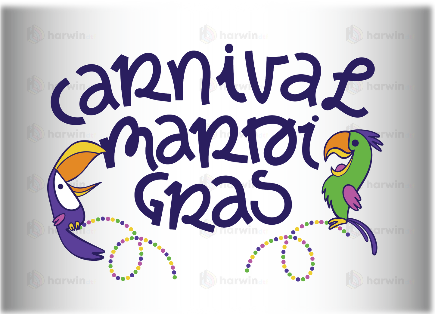 Carnival Mardi Gras DTF Transfer