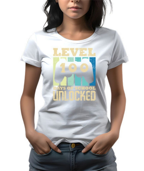 Level 100 Days of School Unlocked DTF Transfer