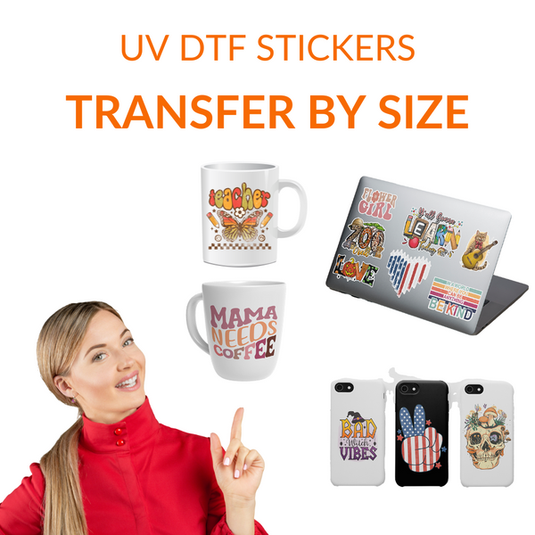 UV DTF Stickers by Size
